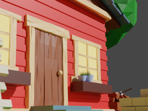 Village house low poly 3D Model
