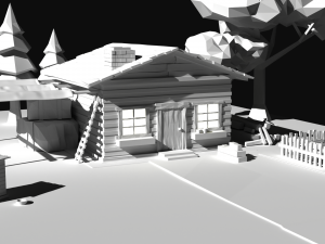 Village house low poly 3D Model