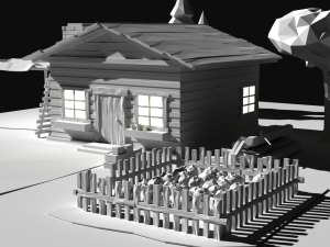 Village house low poly 3D Model