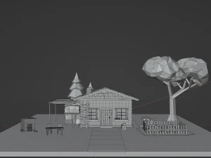 Village house low poly 3D Model