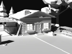 Village house low poly 3D Model