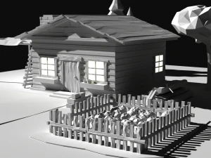 Village house low poly 3D Model