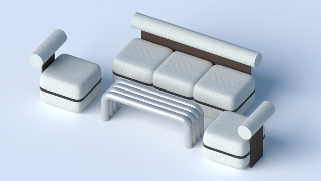 Set sofa 3D Модель .c4d .max .obj .3ds .fbx .stl .blend 