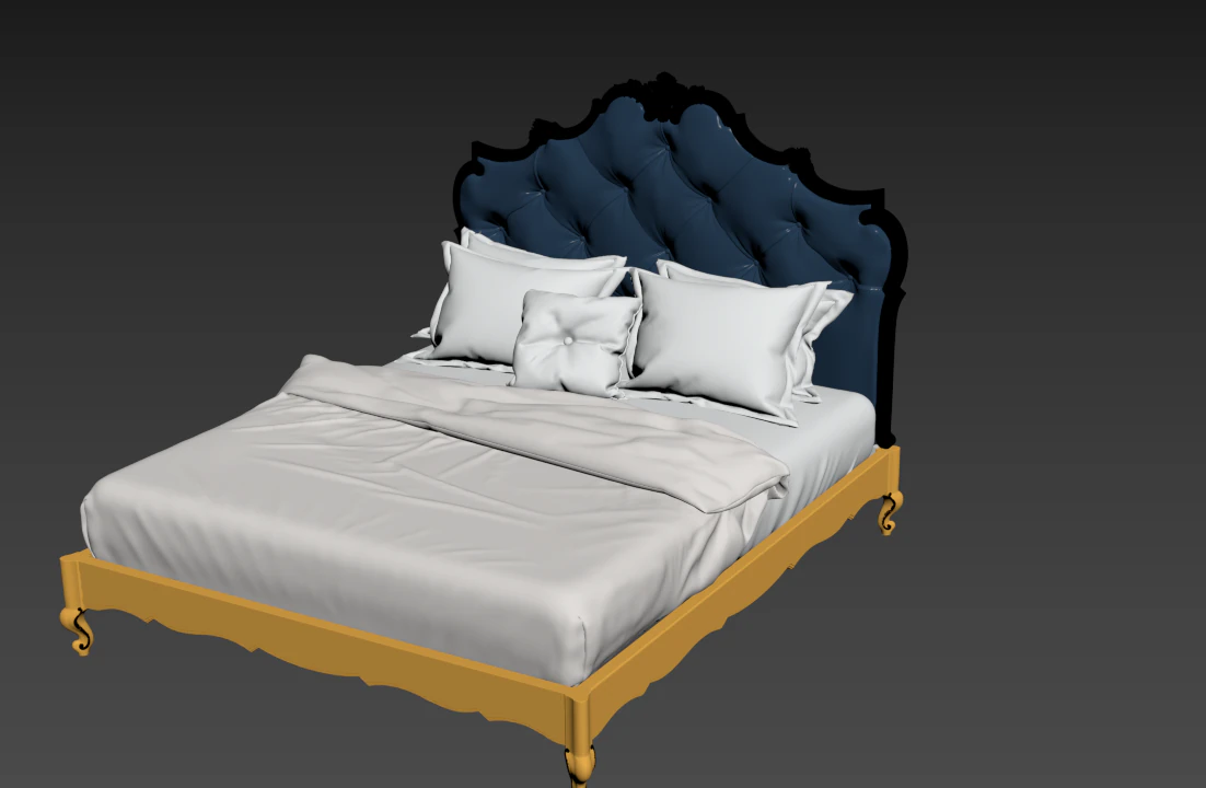 Bed 3D Model .c4d .max .obj .3ds .fbx .stl .blend 