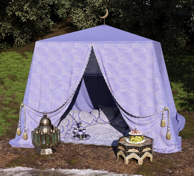 Oriental Tent Modello 3D .c4d .max .obj .3ds .fbx .stl .blend 