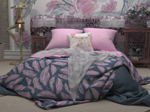 Boho Style Bed Model 3D