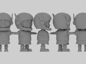 Cartoon Mini Girl 3D Model