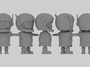 Cartoon Mini Girl 3D Model