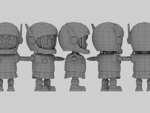 Cartoon Mini Girl 3D Model
