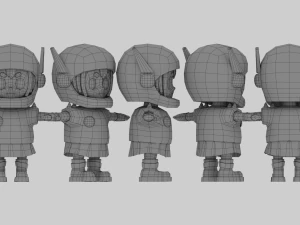 Cartoon Mini Girl 3D Model