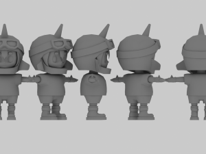 Cartoon Mini Girl 2 Model 3D