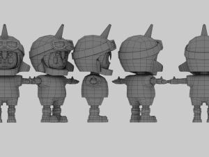 Cartoon Mini Girl 2 Model 3D