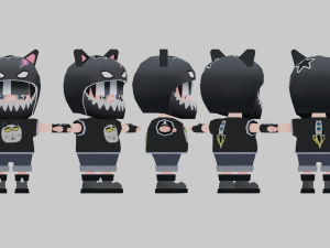 Cartoon Mini Girl 3 3D Model