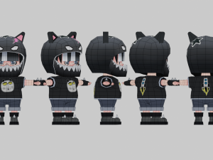 Cartoon Mini Girl 3 3D Model