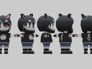 Cartoon Mini Girl 3 3D Model