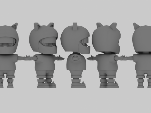 Cartoon Mini Girl 3 3D Model