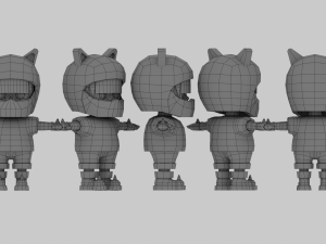 Cartoon Mini Girl 3 3D Model