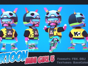 Cartoon Mini Girl 5 Model 3D