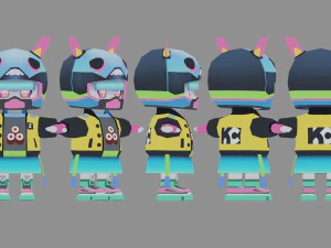 Cartoon Mini Girl 5 3D Model