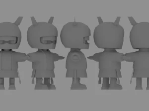 Cartoon Mini Girl 5 3D Model