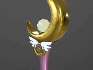 Lunar Prism Sailor Moons Magical Staff Low-poly 3D Model