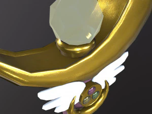 Lunar Prism Sailor Moons Magical Staff Low-poly 3D Model