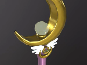 Lunar Prism Sailor Moons Magical Staff Low-poly 3D Model