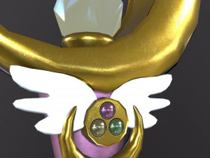 Lunar Prism Sailor Moons Magical Staff Low-poly 3D Model