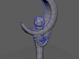 Lunar Prism Sailor Moons Magical Staff Low-poly 3D Model