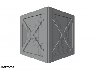 Voxel Wooden Crate 1 3D Model