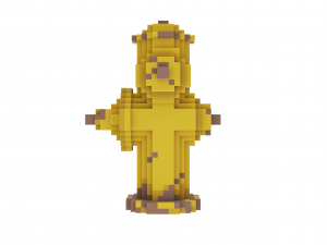 Voxel Yellow Fire Hydrant 3D मॉडल