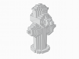 Voxel Yellow Fire Hydrant 3D मॉडल