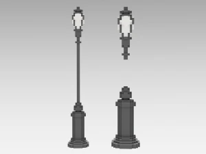 Lampadaire Voxel Modèle 3D