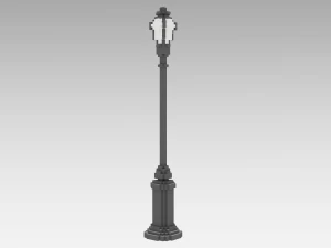 Voxel Street Lamp 3D Model