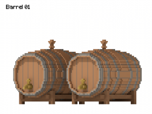 Voxel Wooden Wine Barrel Collection 3D-Modell