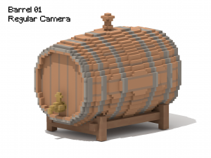 Voxel Wooden Wine Barrel Collection 3D-Modell