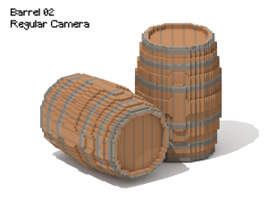Voxel Wooden Wine Barrel Collection 3D-Modell