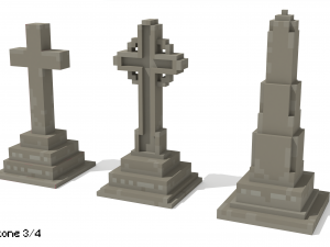 Voxel Tombstone Collection 3D Model