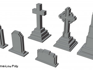 Voxel Tombstone Collection 3D Model