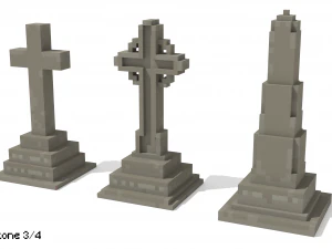 Set Batu Nisan Voxel 1 Model 3D
