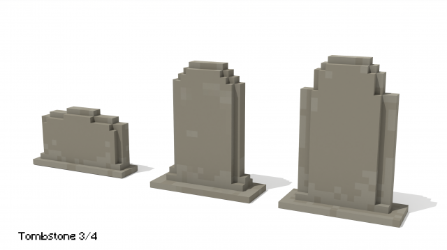 Voxel Tombstone Set 2 Modelo 3D .c4d .max .obj .3ds .fbx .stl .blend 