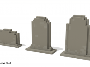 Voxel Tombstone Set 2 3D Model