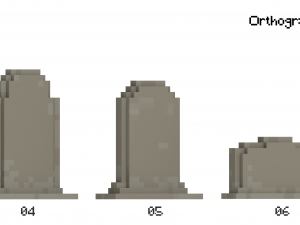 Voxel Tombstone Set 2 Modelo 3D