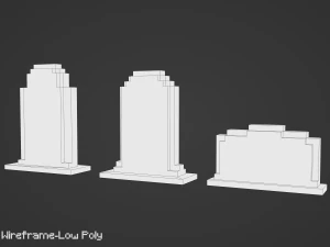 Voxel Tombstone Set 2 3D Model