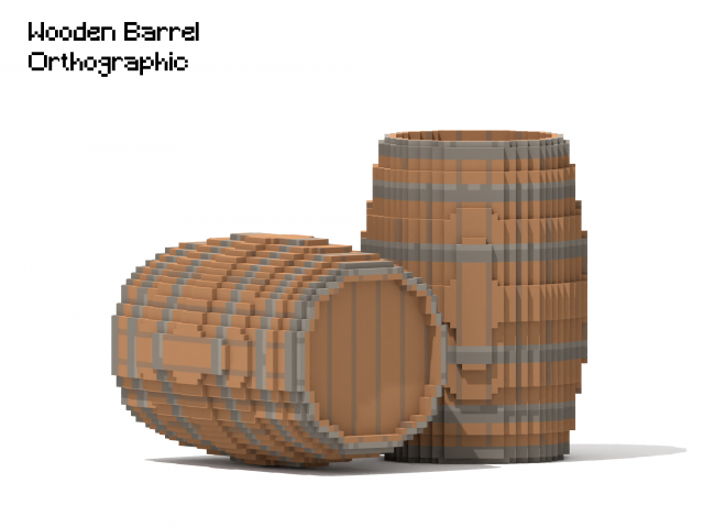 Voxel Wooden Barrel 2 3D-Modell .c4d .max .obj .3ds .fbx .stl .blend 