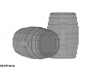 Voxel Wooden Barrel 2 3D-Modell