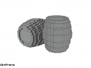 Voxel Wooden Barrel 3 3D-Modell