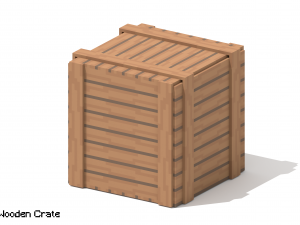 Voxel Wooden Crate 2 3D Model