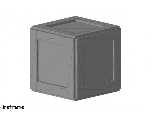 Voxel Wooden Crate 2 3D Model