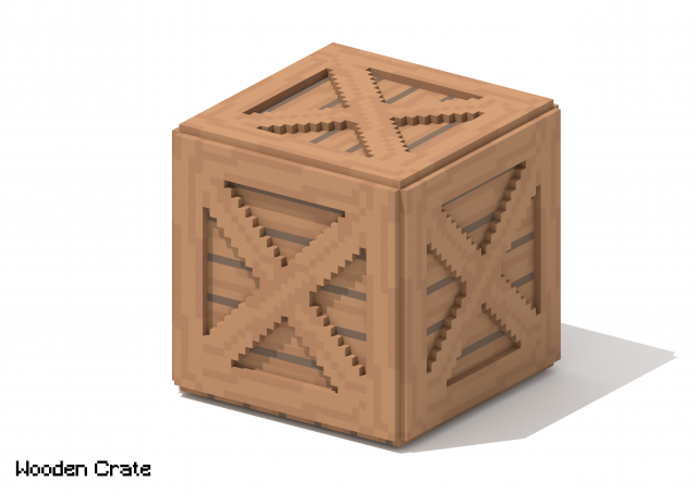 Voxel Wooden Crate 3 3D 모델 .c4d .max .obj .3ds .fbx .stl .blend